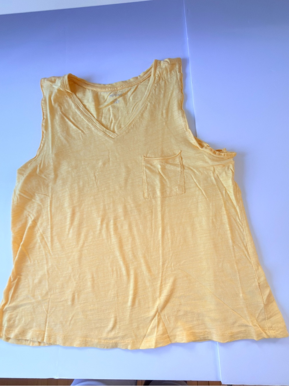 Dept 222 Yellow V-Neck Pocket Tank Top Petite XL